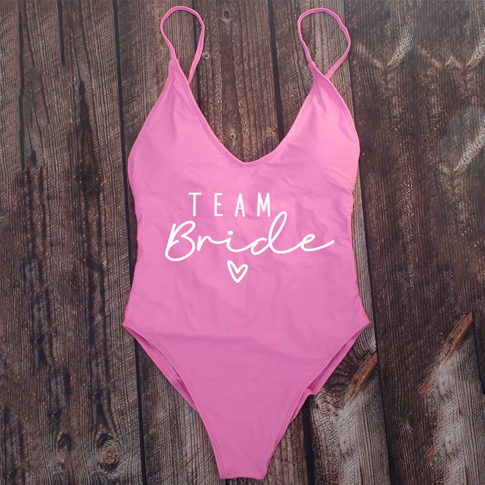 S-XL rembourré maillot de bain équipe mariée et mariée femme une pièce bain trempé femmes maillots d