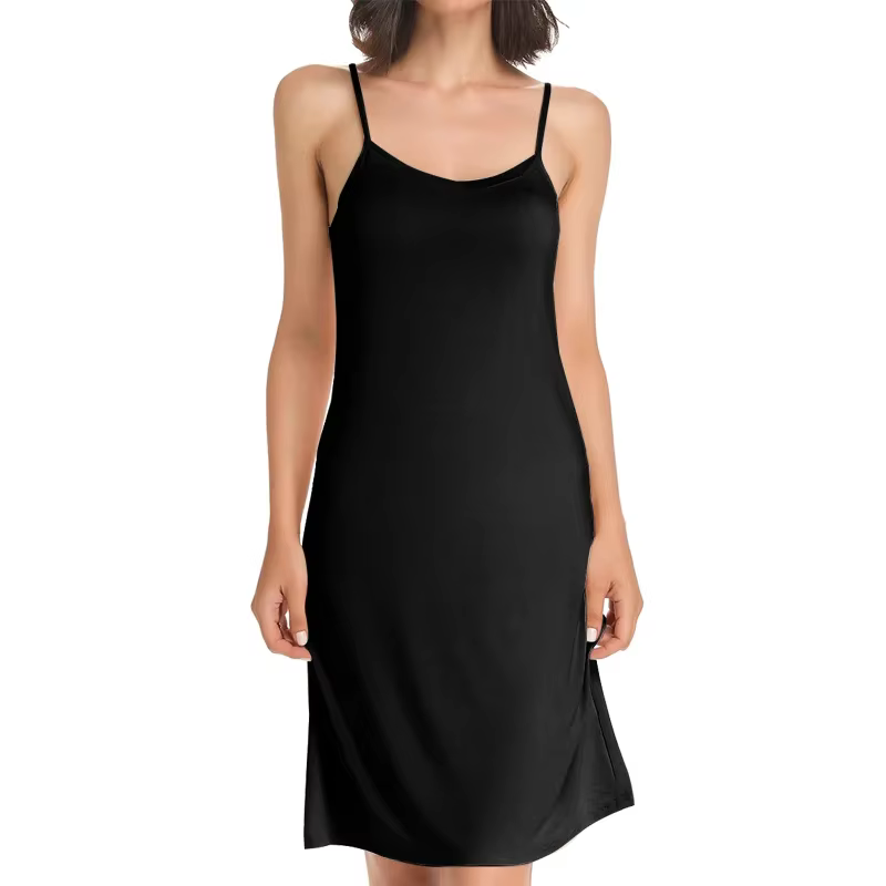 Robe à bretelles monochromatique à compression douce pour femmes, pyjama dos nu sexy, vêtements de n