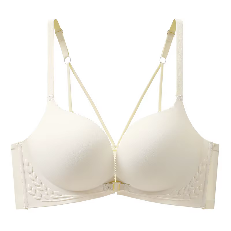 Soutien-gorge sexy avec petits seins pour femme, bouton avant, beau dos, sans couture, poitrine plat
