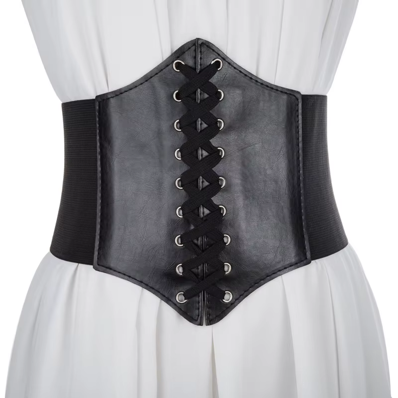 Nouveau Corset Punk noir large ceinture en cuir Pu minceur ceintures de corps pour les femmes élasti