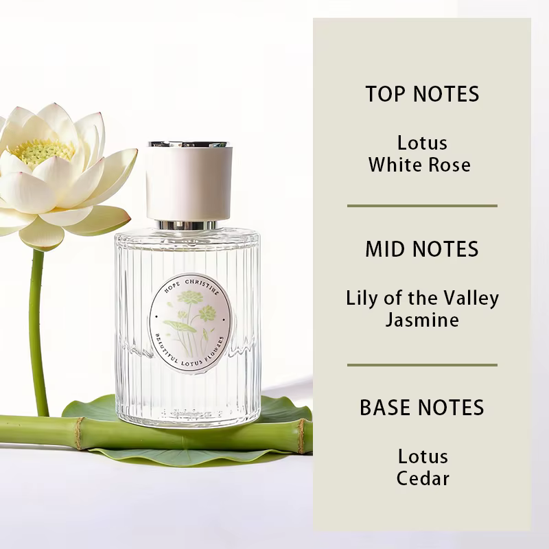 Parfum Lotus Frais, senteur florale-boisée longue durée avec l'arôme de la sérénité orientale du lot