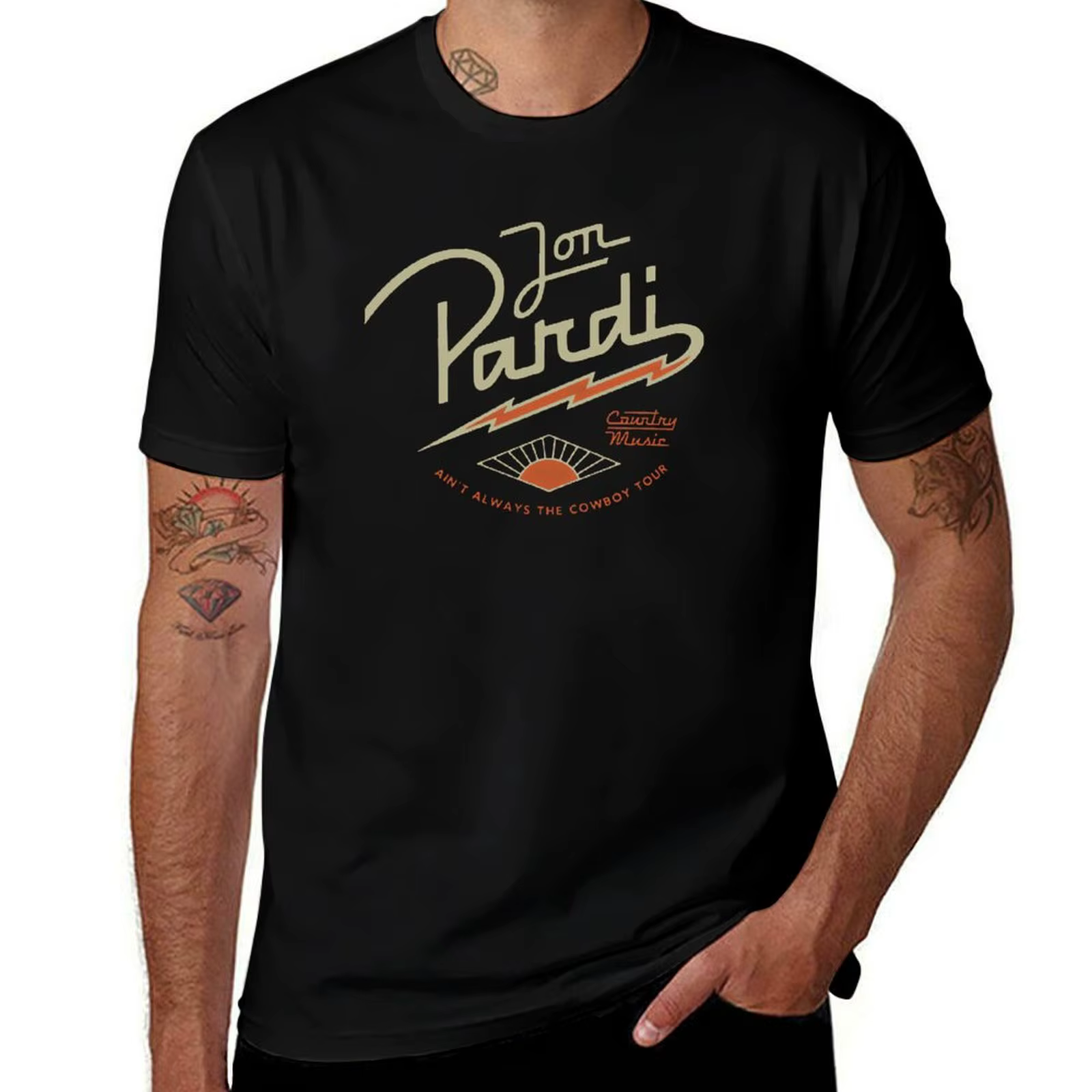 Jon Pardi T-Shirt T-shirt simple et décontracté en coton à manches courtes
