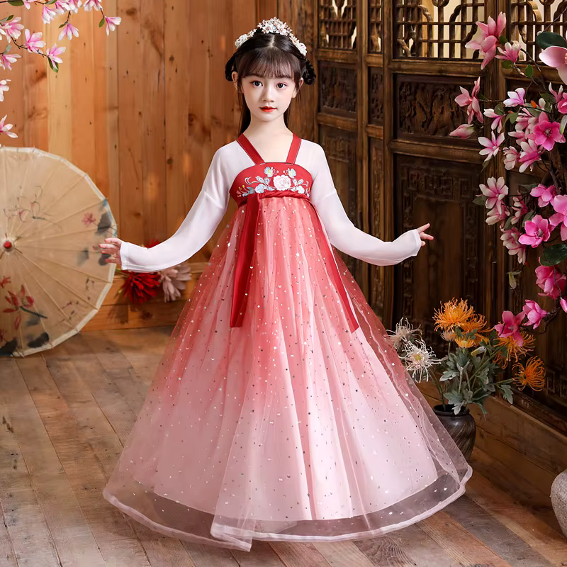Robe de princesse féerique de la dynastie Tang, ensemble pour enfants, Robe Cosplay pour petites fil