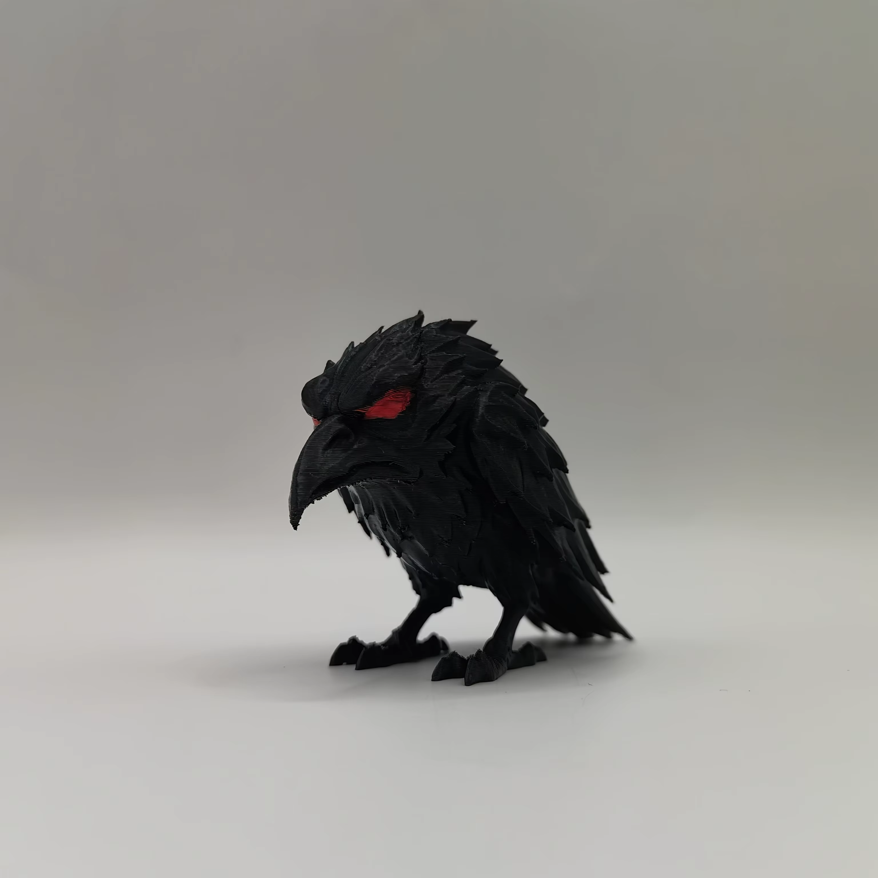 Figurine Corbeau de Nuit Noire – Nouveau design, décoration de bureau texturée très détaillée. Parfa