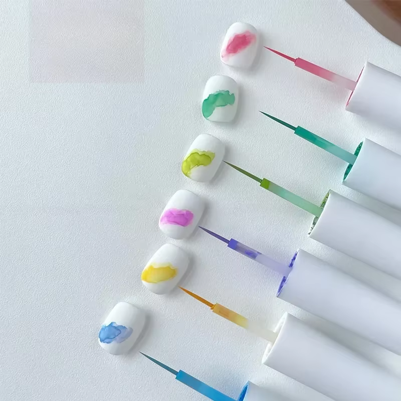 Solution de teinture pour ongles, 6ml, 6 couleurs, crème glacée d'été, motif créatif des ongles, Sol