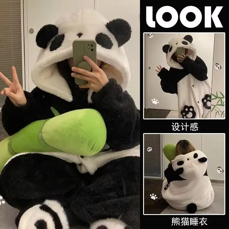Cosplay Anime hiver unisexe le Panda Robes Costumes Cosplay Pyjamas adultes Pyjamas animaux vêtement