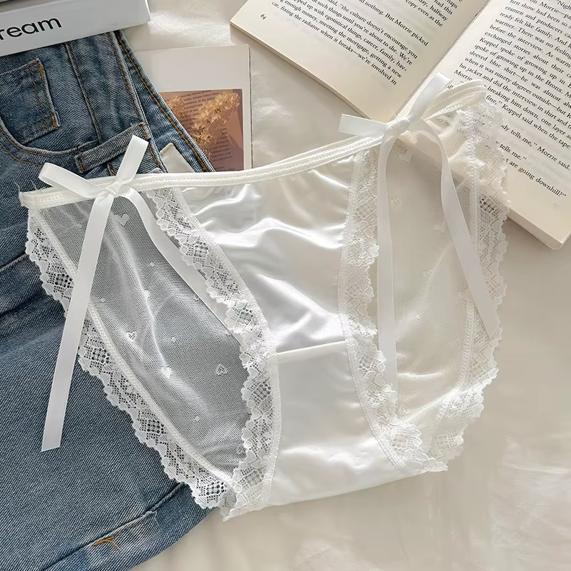 Culotte Japonaise Kawaii en Dentelle pour Fille, Sous-Vêtement Confortable en Coton, Lingerie Sexy L