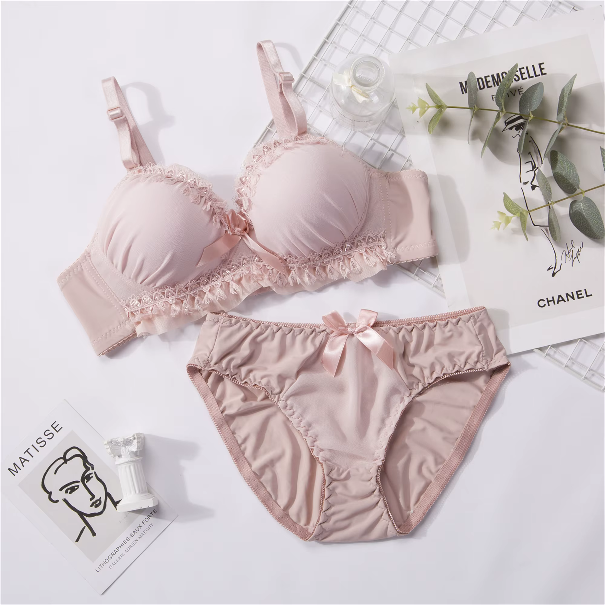 Ensembles de soutiens-gorge de Style coréen ensemble de soutien-gorge et de culottes Sexy femmes évi