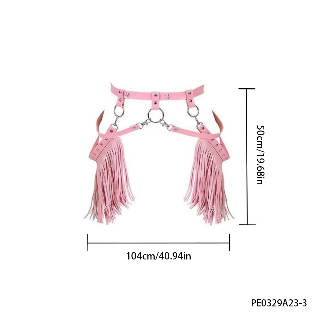 PESENAR Ceinture de style denim à pompons roses, douce, fraîche et unique, ajout d'un morceau de per