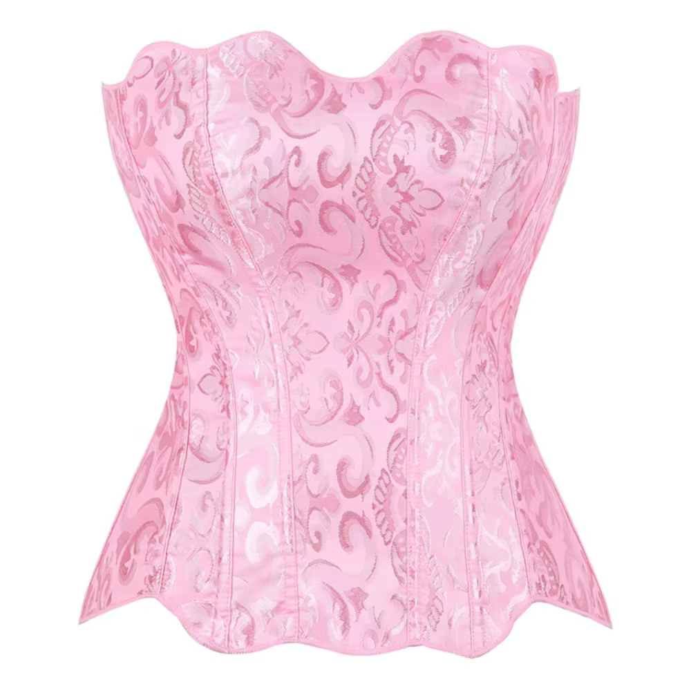 Corset et bustier victorien vintage pour femme, en jacquard, avec baleines en plastique, corselet