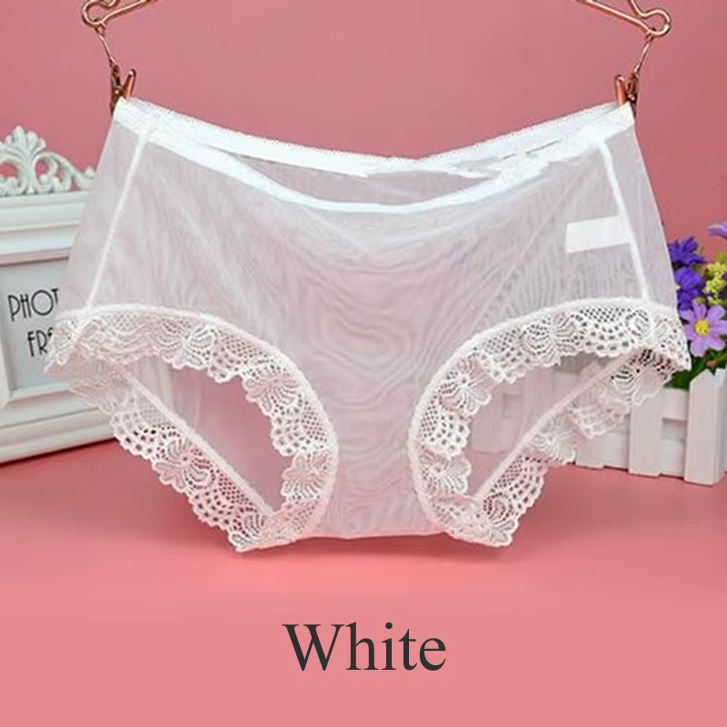 Culotte Sexy en Maille Transparente pour Femme, Slip en Dentelle Colorée, Sans Couture, en Tulle Tra