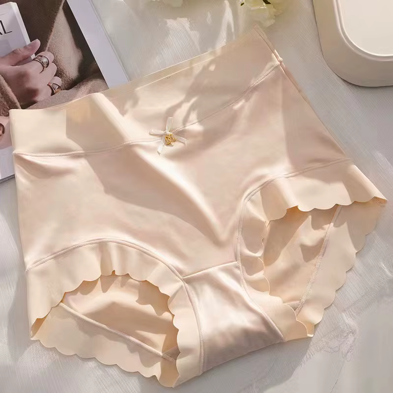 Culotte en soie, jolis slips, sous-vêtements doux, taille moyenne, élégance, Lingerie Sexy pour fill