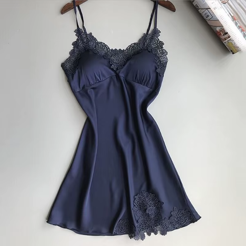 Robe de nuit en dentelle pour femmes, lingerie sexy, douce et respirante