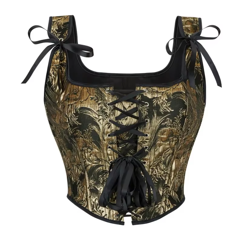 Corset gothique avec bretelles débardeur à lacets Vintage Bustier Steampunk Korsett Shapewear femmes