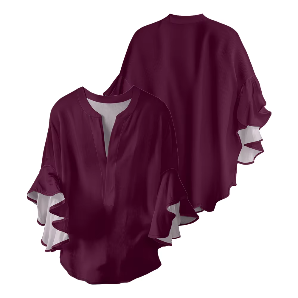  Chemisier de couleur Pure pour femmes, chemise en crêpe à bulles bleu marine et blanc avec col en