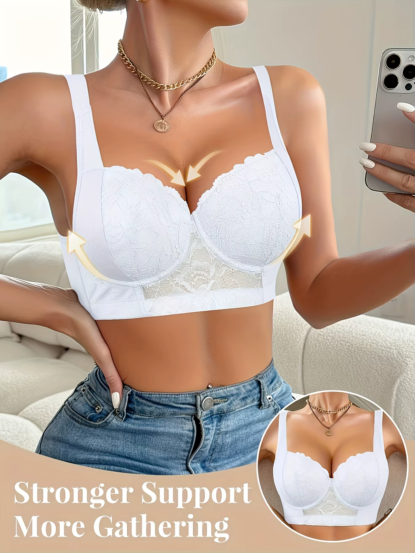 Soutien-gorge élégant en dentelle pour femme, taille européenne - confortable et respirant, avec sou