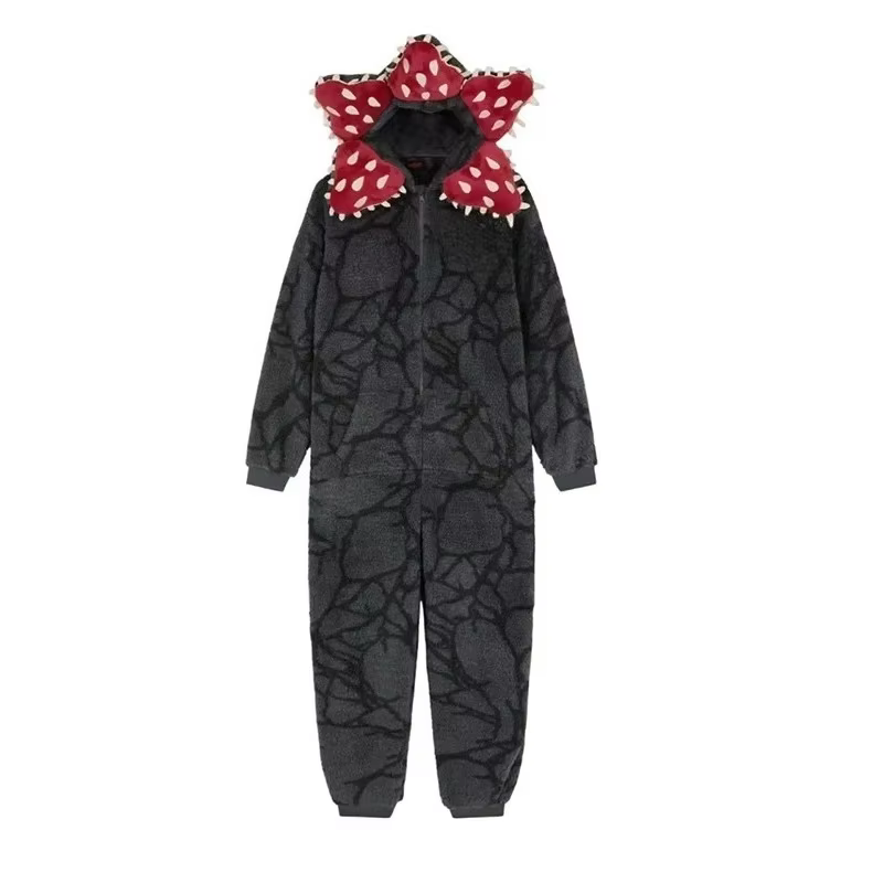 Nouveau Pyjama en Flanelle pour Adulte Automne Hiver, Costume de Cosplay Demogorgon, Combinaison en 