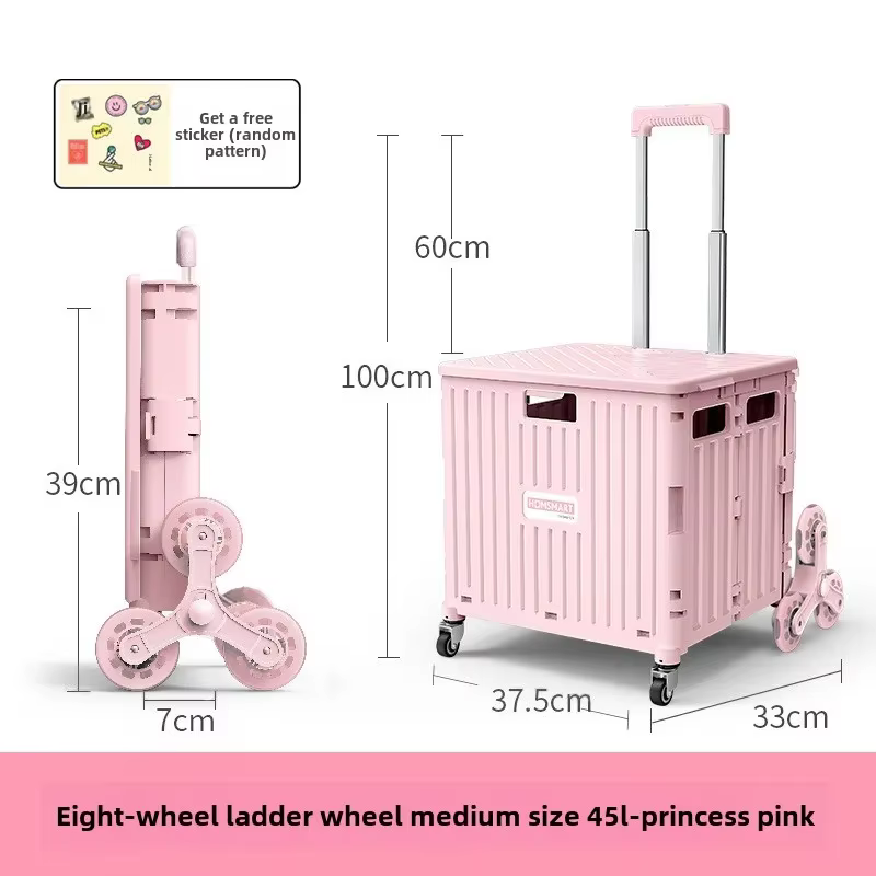 Chariot de courses pliable portable pour supermarché, chariot à main pliable pour monter les escalie