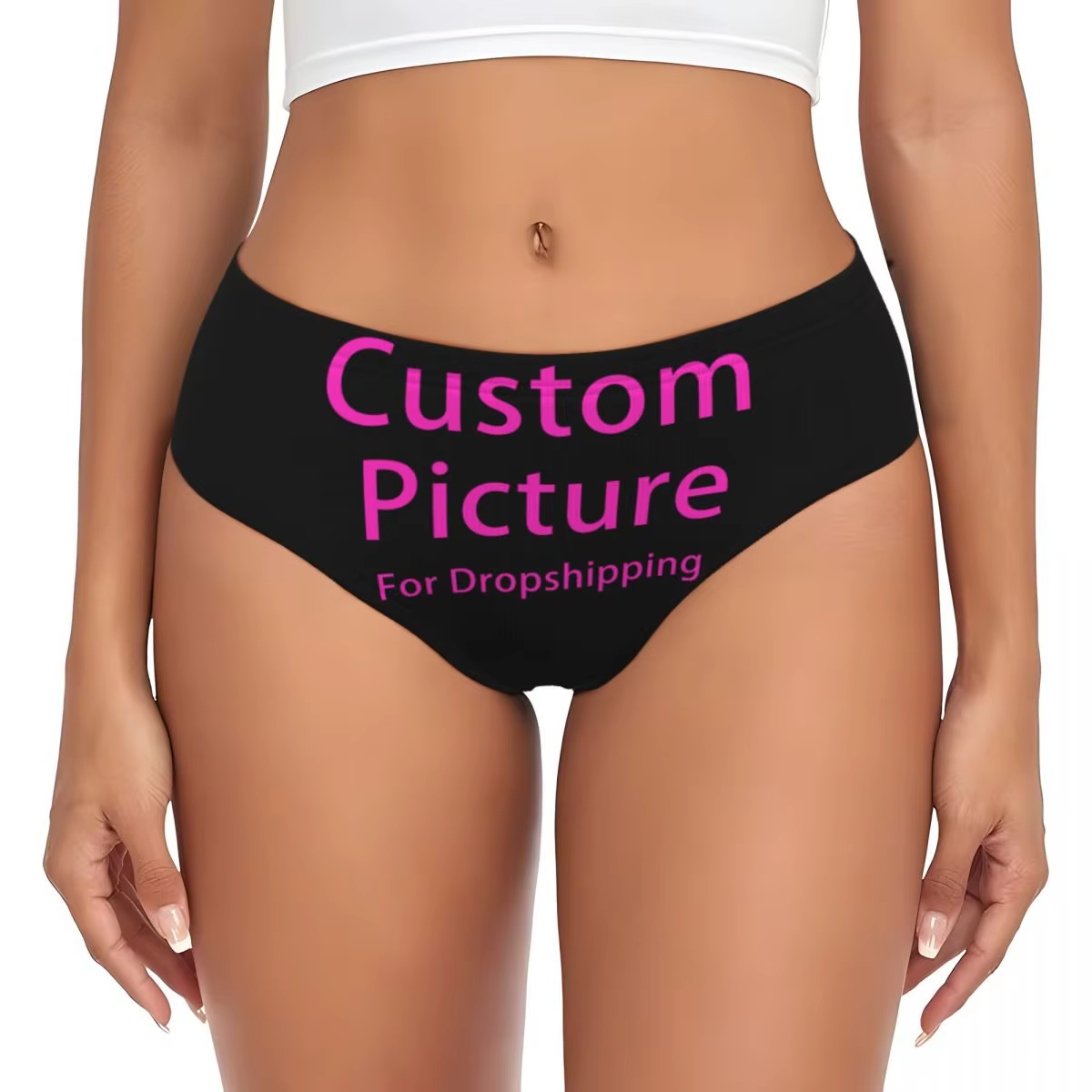 Culotte courte avec Logo Photo personnalisé pour femmes, sous-vêtements extensibles personnalisés im
