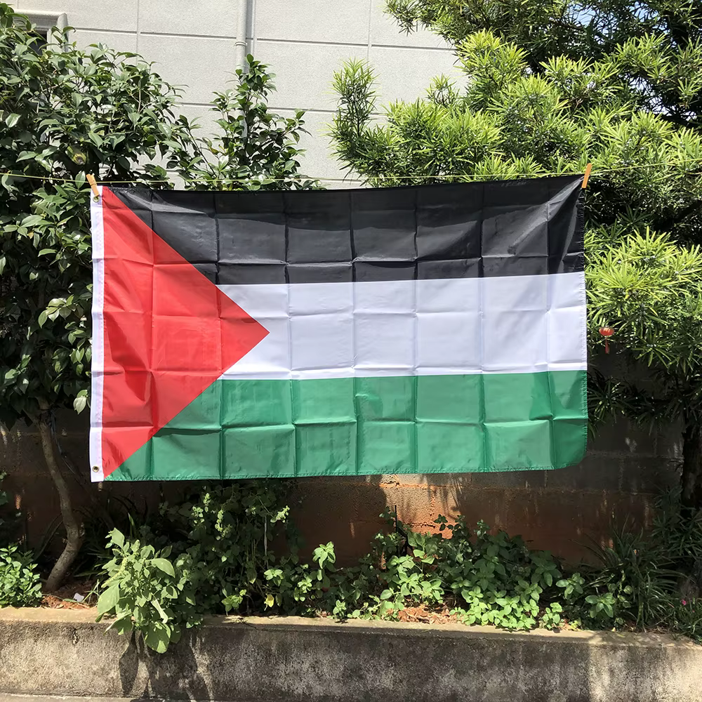 Z-ONE grand drapeau palestinien 90x150cm Polyester suspendu Gaza bannière palestinienne pour la déco