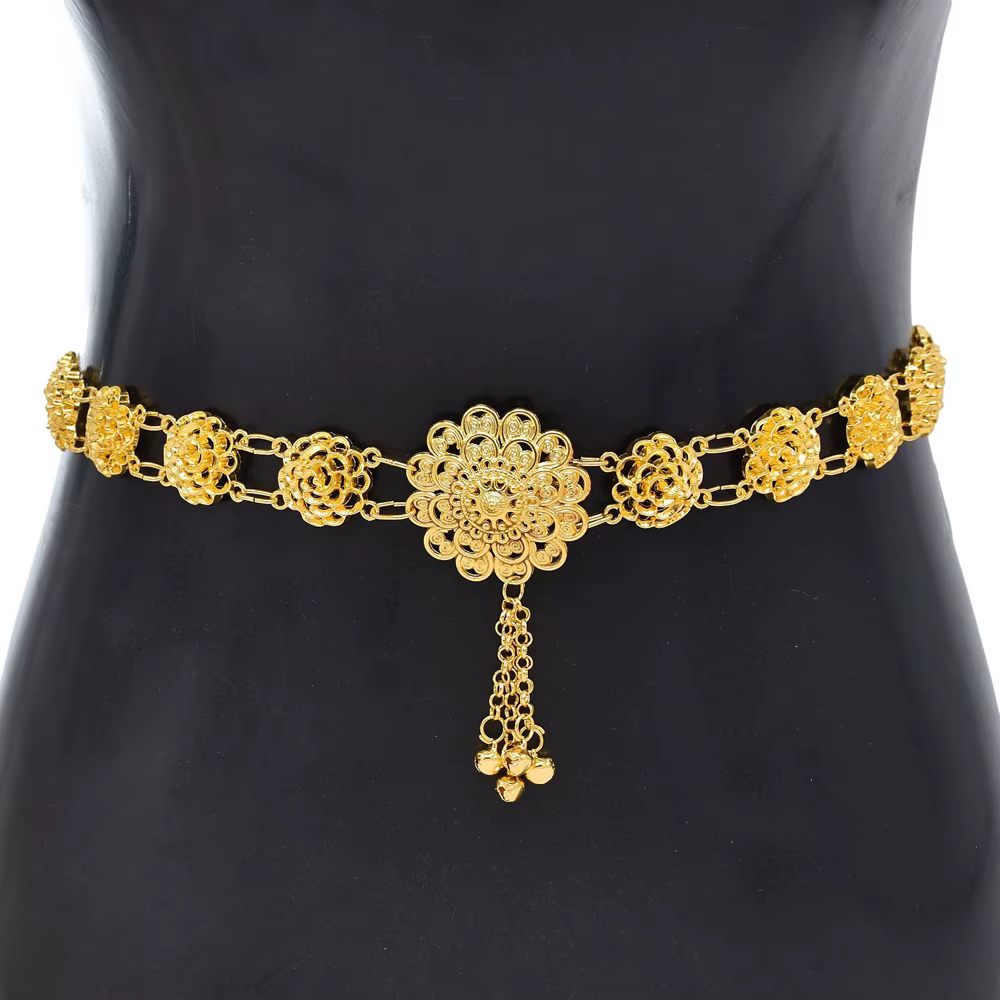 Multi Style Thai Dai alliage doré fleur creuse taille chaînes de ventre nouvelle mode femmes Robe ce