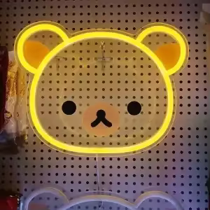 Lampe chauffante Rilakkuma Bear, lumière néon mignonne de dessin animé, décoration murale pour chamb