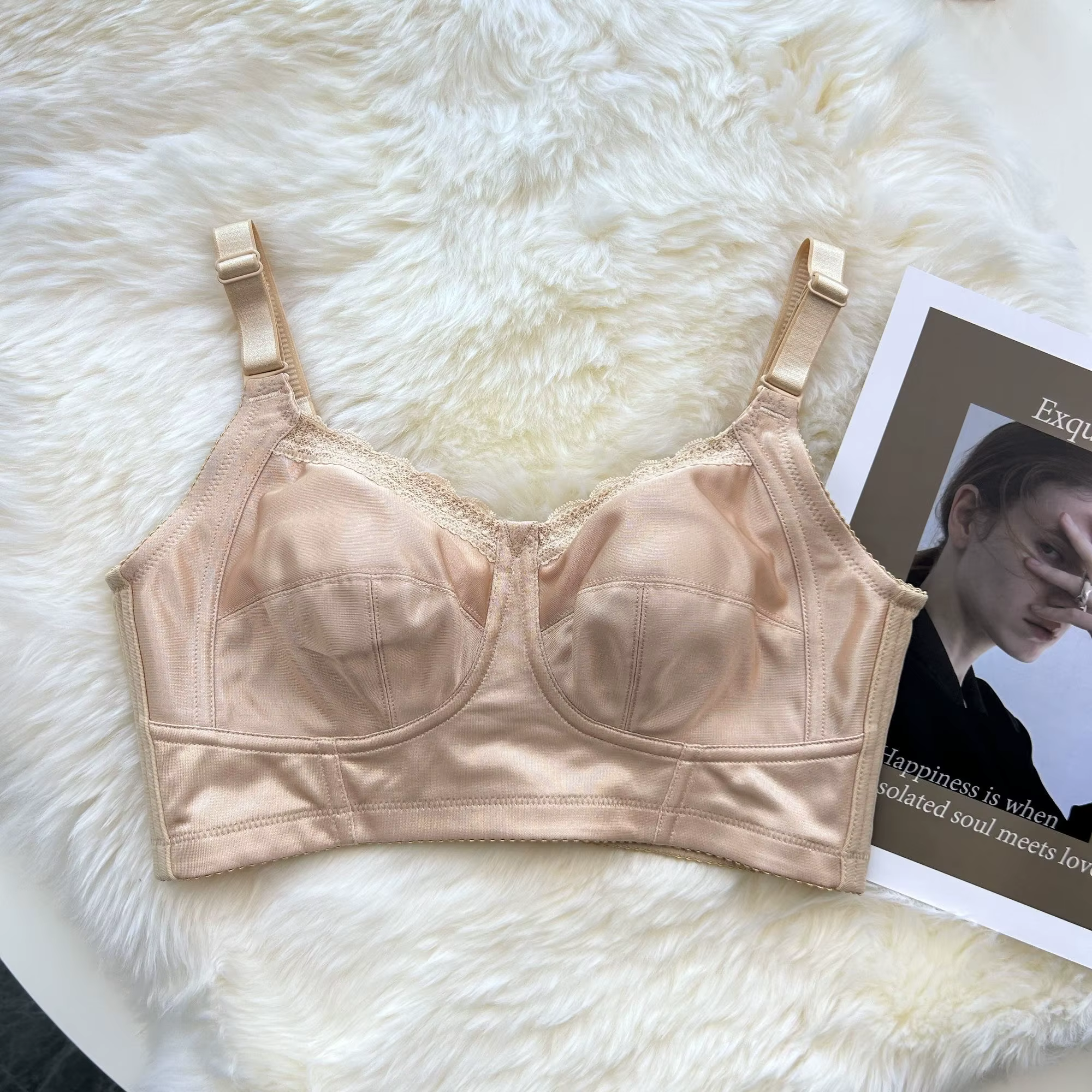 Soutien-gorge sans fil buste complet grande taille femmes couverture complète minimiseur soutien con