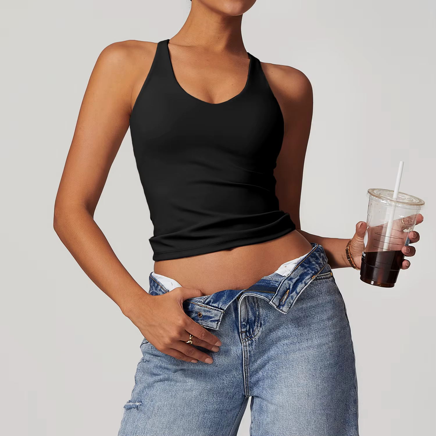 SexyCrossed-Soutien-gorge de sport push-up à sangle arrière pour femme, haut de course respirant, ab