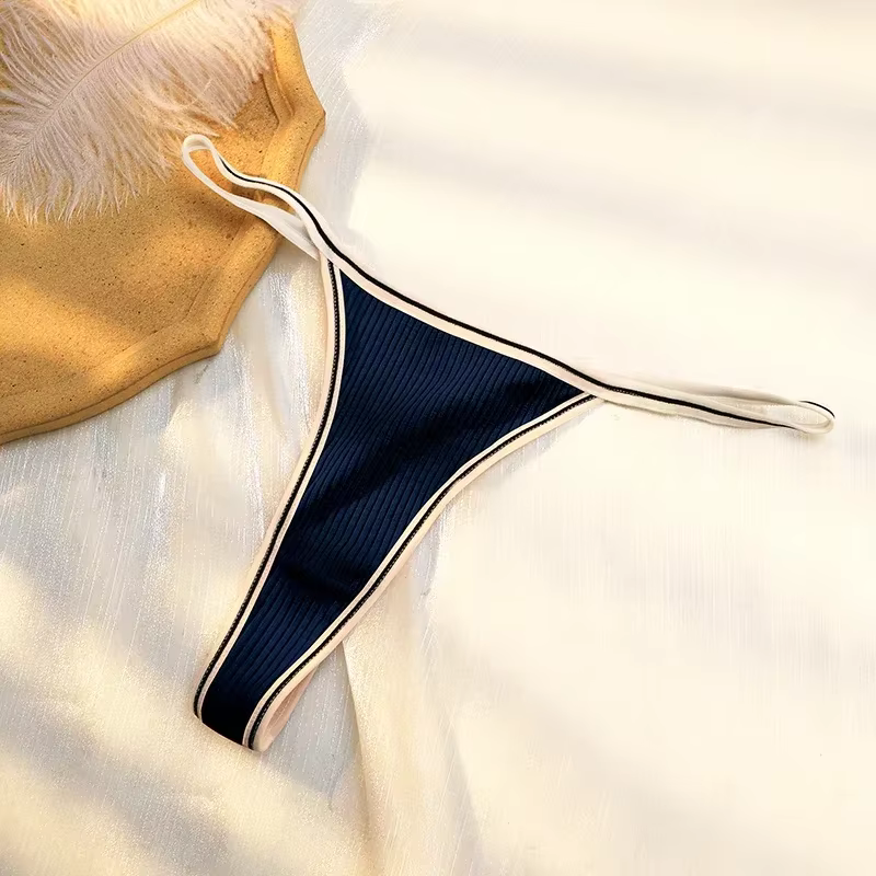 Culotte string une pièce sexy taille basse sans coutures en coton antibactérien pour femme, idéale p