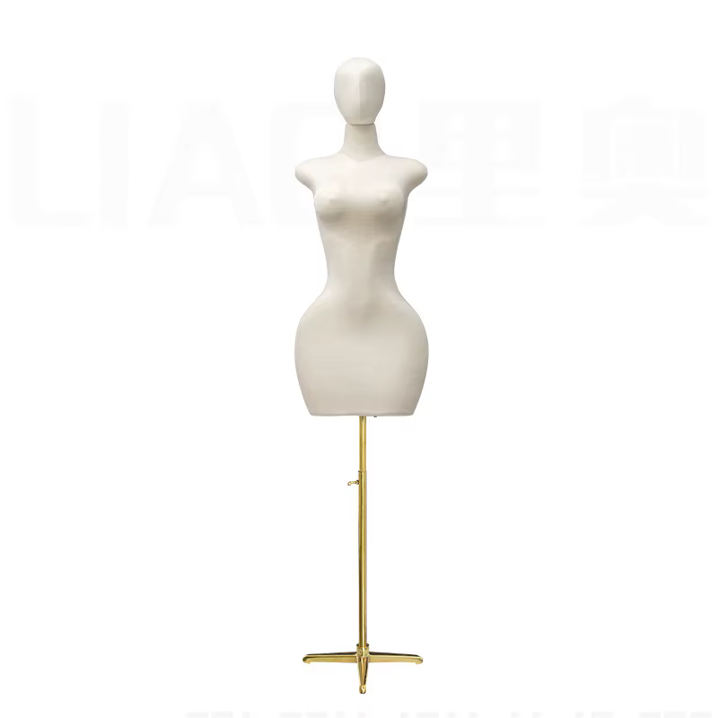 Mannequin de couture femme demi-corps, courbes généreuses, fessier prononcé, pour présentation de vê