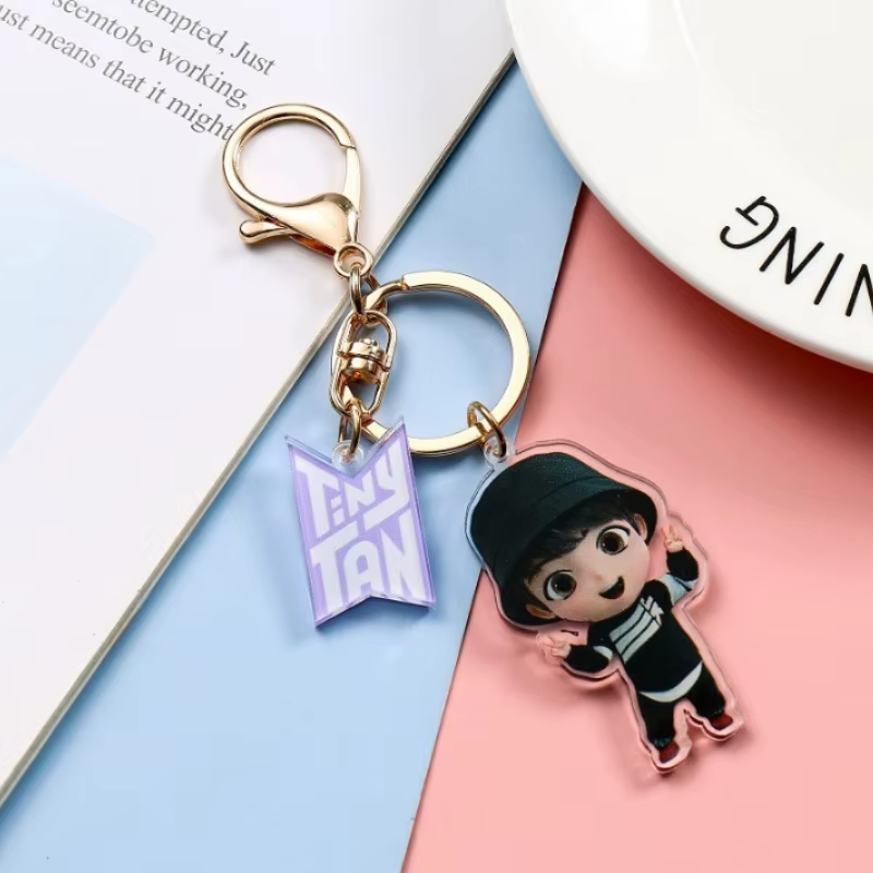 Nouveau porte-clés en acrylique de style dessin animé créatif BTS Jung Kook JIN J-HOPE, édition Q, a