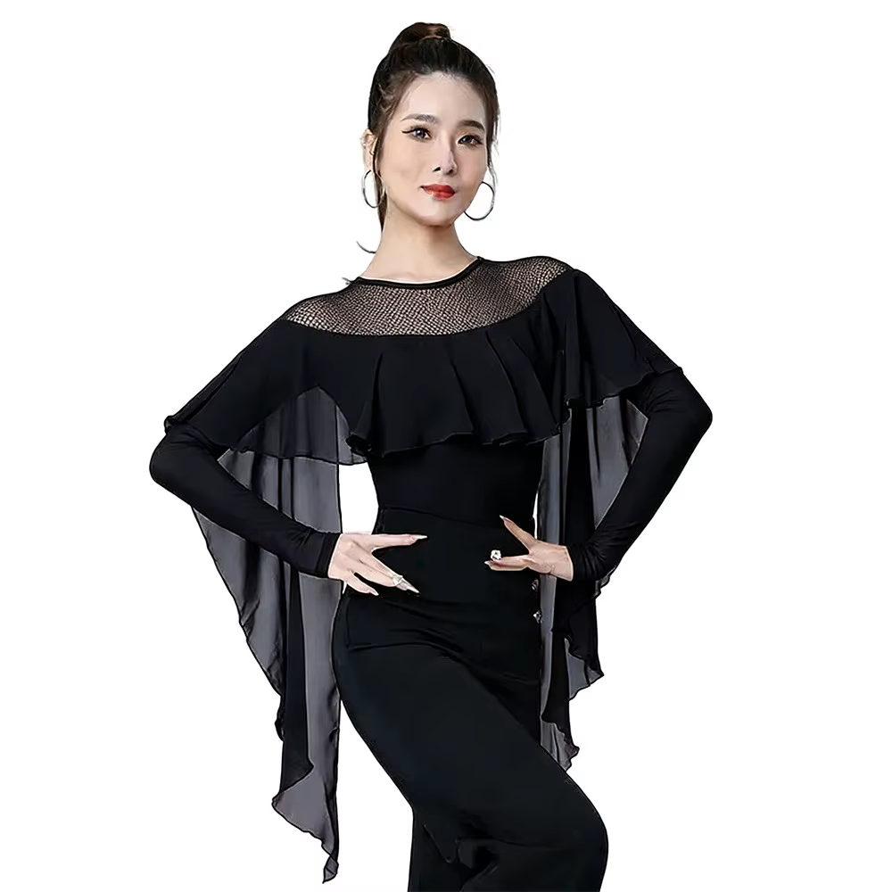 Hauts de danse latine Falbala, Robes de soirée d'entraînement, Robes de performance de danse de salo