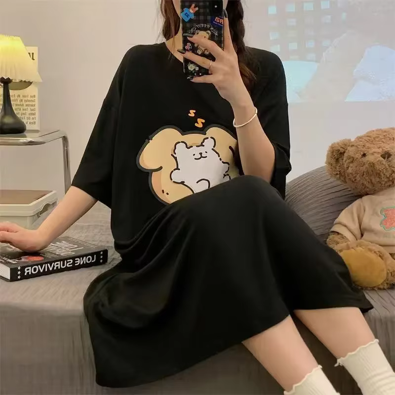 Robe de maison ample à manches courtes pour femmes, 150kg de graisse Mm, grande taille, T-shirt pare