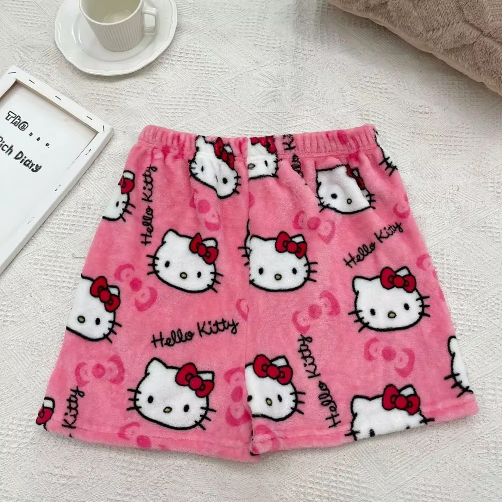 Pyjama Hello Kitty pour femme, en flanelle d'été, nouveau style Y2K, pantalon court taille haute à j