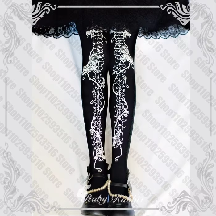 Collants avec motif Emo pour femmes, collants Harajuku, bas Y2k, collants sexy, collants lumineux, L