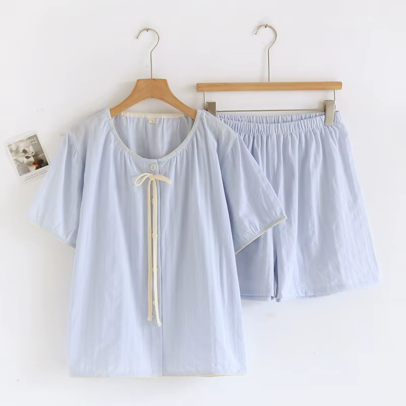 2025 nouveaux pyjamas d'été pour femmes à manches courtes Shorts vêtements de nuit 2 pièces ensemble