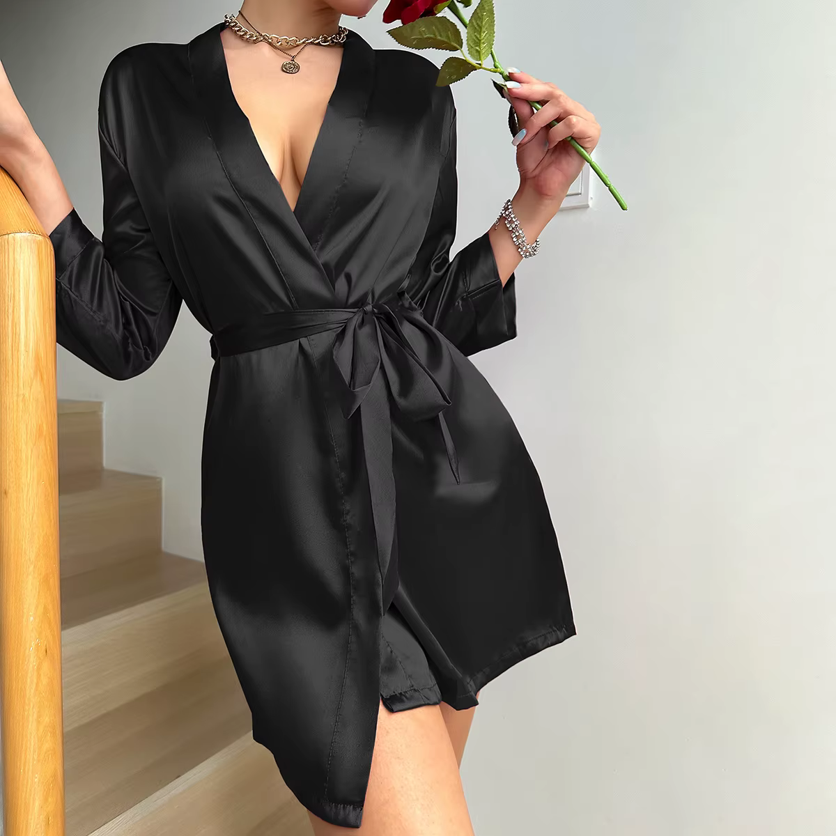 Pyjamas d'été pour femmes, robe de chambre élégante à lacets, vêtements de nuit tendance et sexy pou