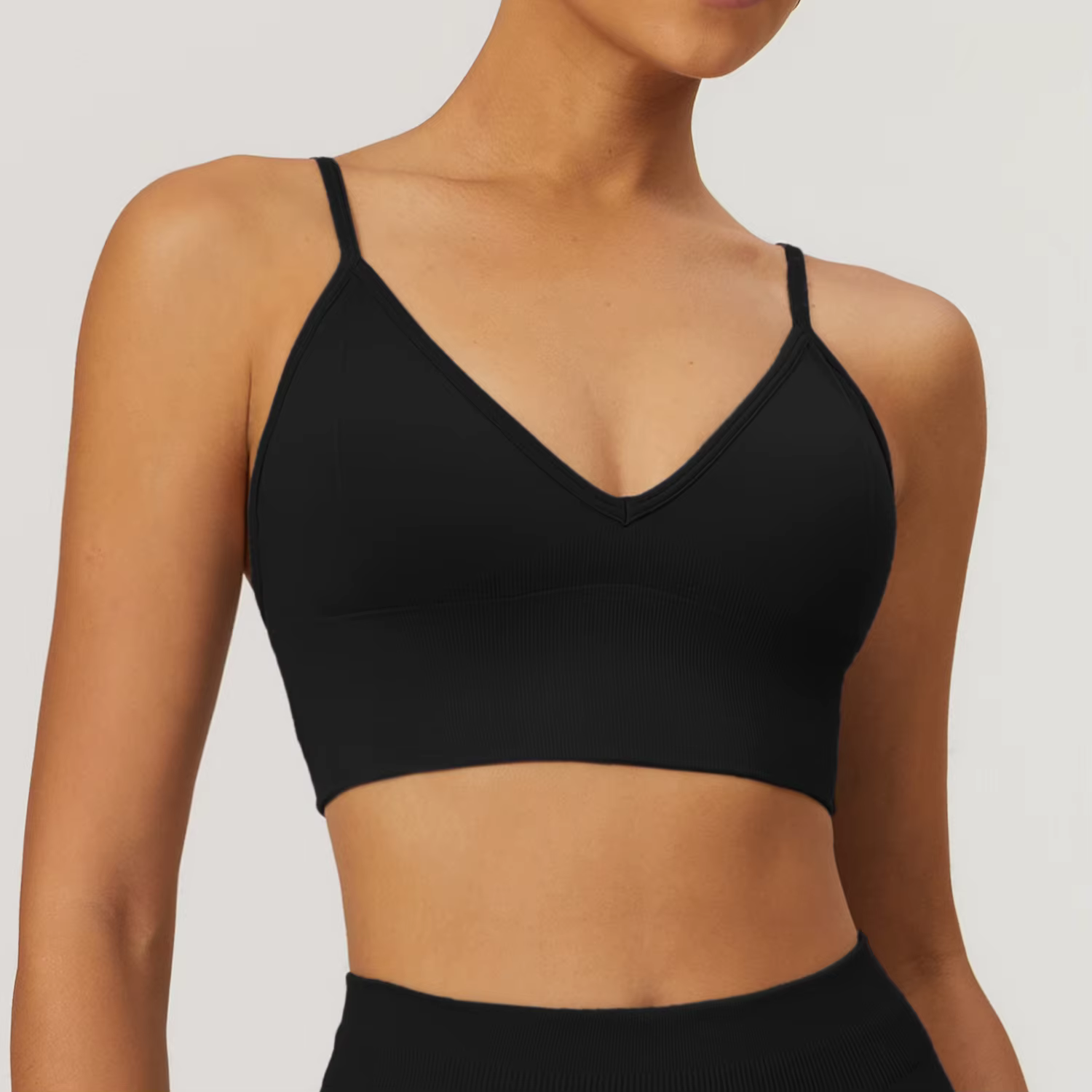 HBC-Soutien-gorge de sport sans couture pour femme, brassière de yoga, fitness, avec bretelles régla