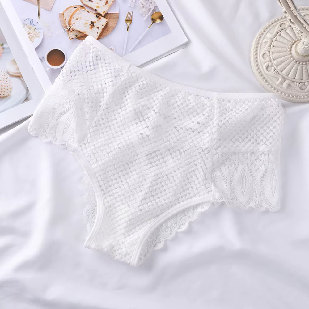 Culotte femme Sexy femmes dentelle garniture sous-vêtements taille haute culotte évider sous-vêtemen