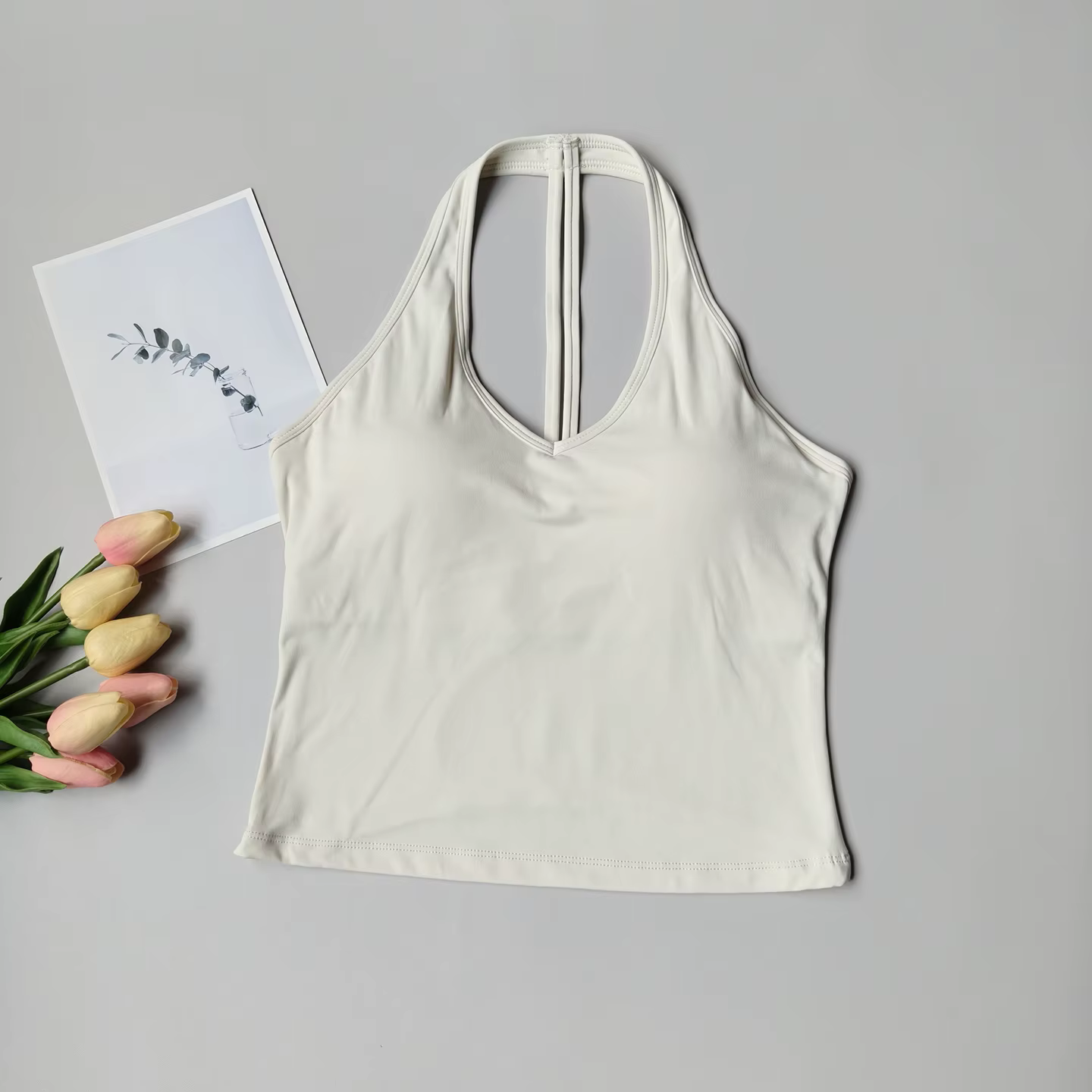Soutien-gorge de sport pour femmes, col en v, col licou, beau dos, Push-up, gilet de Yoga, haut de g
