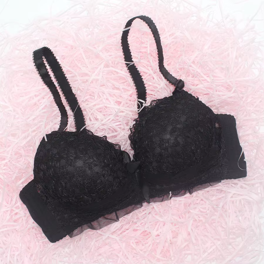 Soutien-gorge push-up en dentelle pour femme, sous-vêtements, haut sans fil, grande taille, haut de 