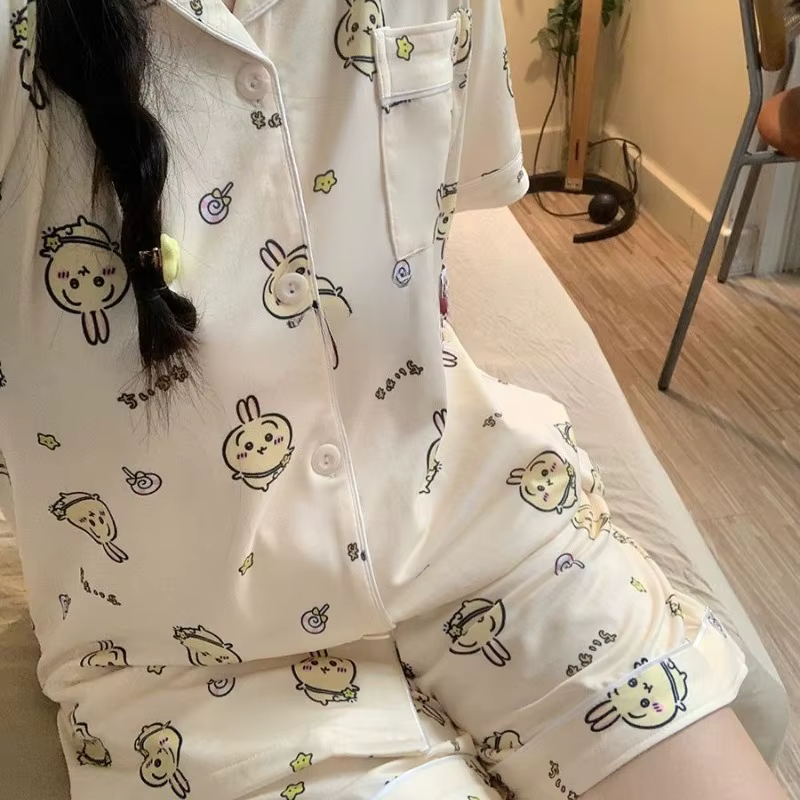 Pyjama de dessin animé Chiikawa 2026 Nouveau Modèle Kawaii Adorable Pyjama Femme Été Tenue Décontrac