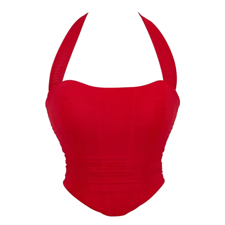 Corset Halter Crop Top pour femme, caraco court, précieux, été, sexy, élégant, boîte de nuit, soirée
