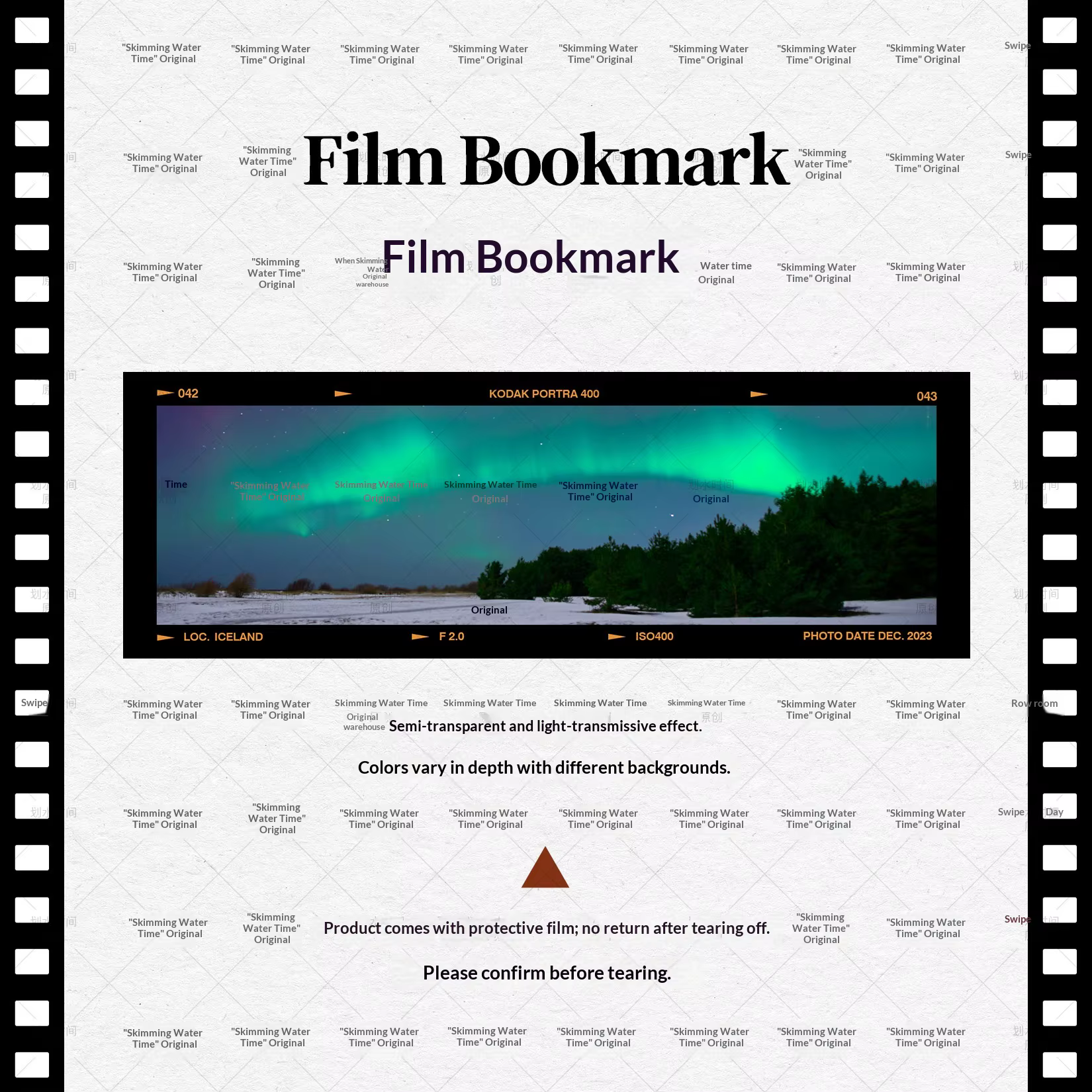 Marque-page en film, paysage d'Islande, fait main, vintage, artistique, romantique, cadeau de photog
