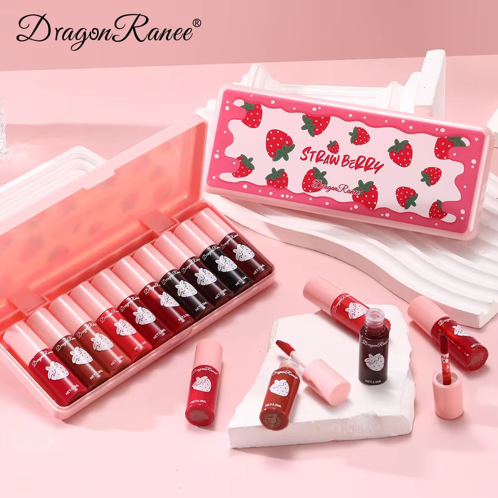 Paquet de 10 rouge à lèvres tache d'eau Lotion pour les lèvres rouge à lèvres Film de couleur durabl