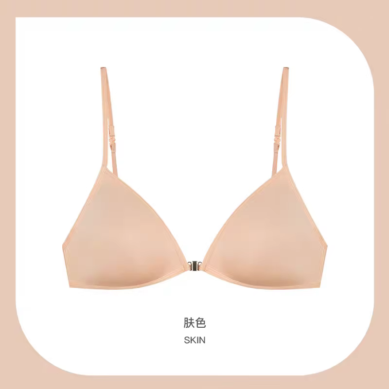 Soutien-gorge Triangle français Sexy, bouton avant, Push-Up, sans armatures, dos de beauté, Lingerie
