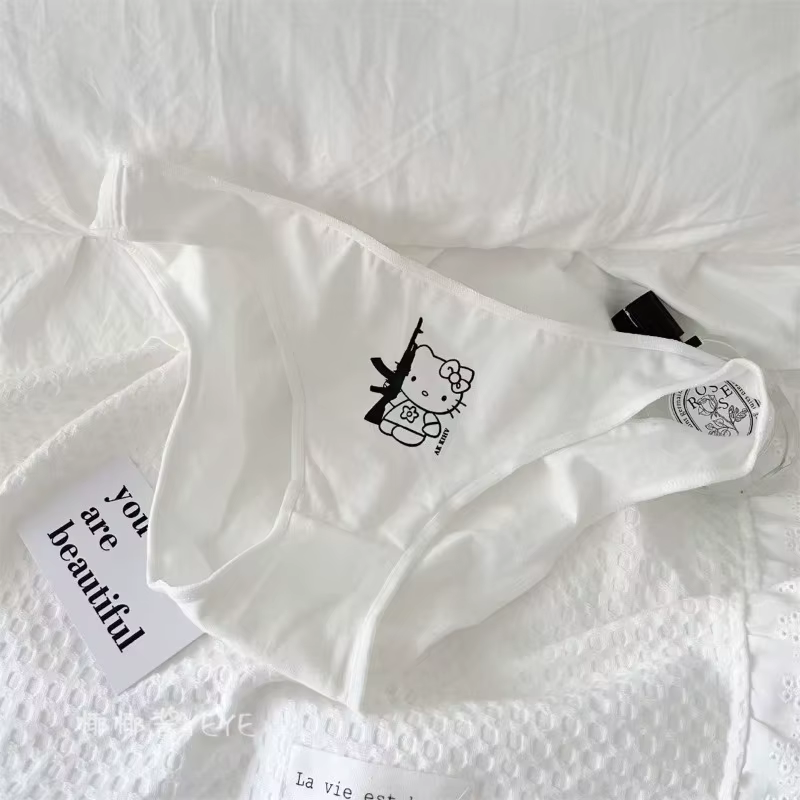 Culottes pour femmes Hello Kitty Sanrio, string sexy taille basse, tanga sport, sous-vêtements confo