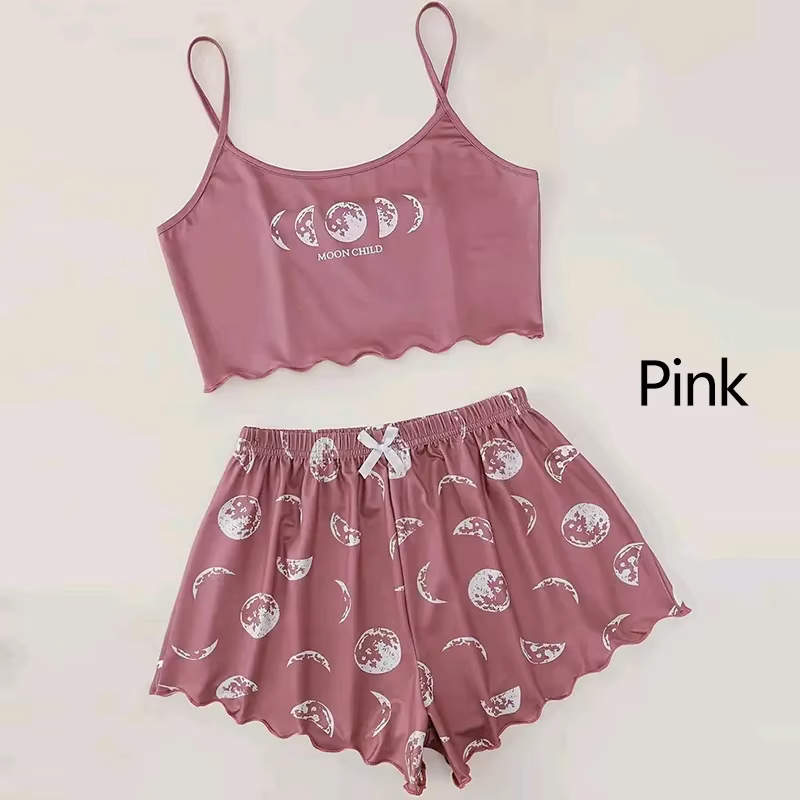 Ensemble de pyjama d'été confortable pour femme, vêtements de nuit décontractés, camisole et short d