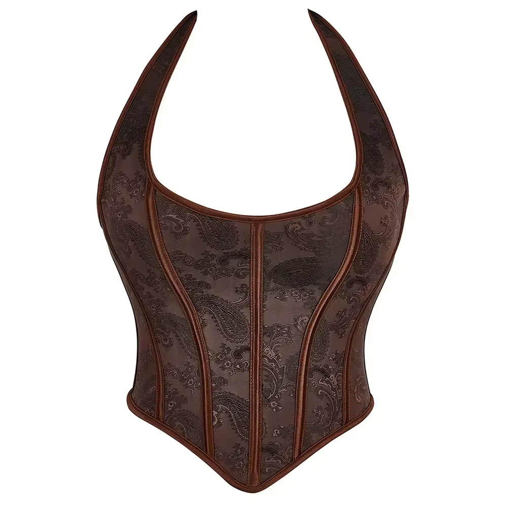 Corset Sexy avec sangle, Bustier grande taille pour femmes, broderie de fleurs, surbuste, torse cour