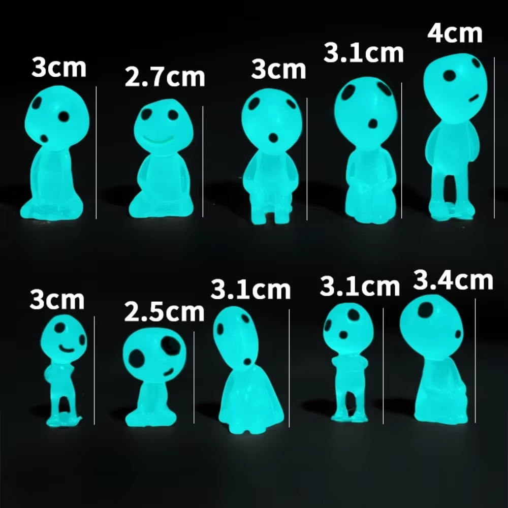 Veilleuse magique en résine, 10 pièces, figurines féeriques de jardin Noctilucent, décor de paysage